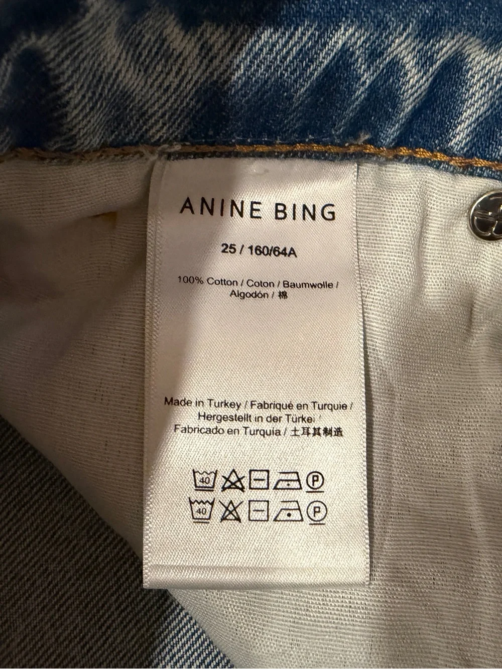 Anine Bing Gavin Jeans Washed Blue